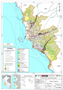 Mapa de corredores ambientales de Lima Metropolitana.