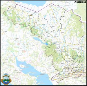 Mapa de la provincia de Alajuela