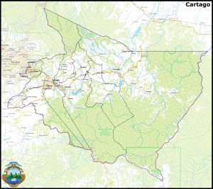 Mapa de la provincia de Cartago