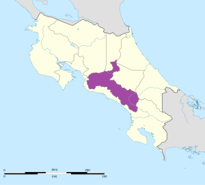 Mapa de ubicación de la provincia de San José en Costa Rica. Mapa de ubicación de la provincia de San José en Costa Rica.