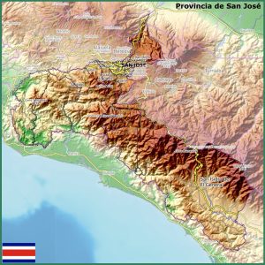 Mapa físico de la provincia de San José. Mapa físico de la provincia de San José.