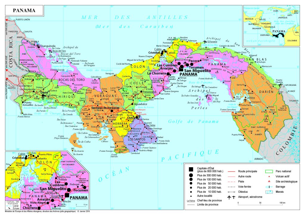Mapa de Panamá.