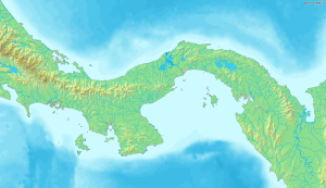 Mapa en relieve en blanco de Panamá.