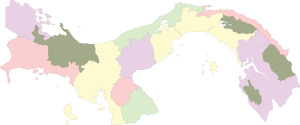 Mapa político en blanco de Panamá.