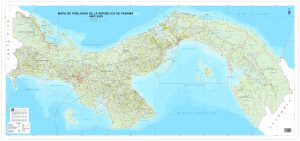 Mapa de poblados de la República de Panamá.