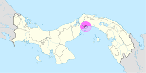 Mapa de ubicación de la ciudad de Panamá en Panamá.