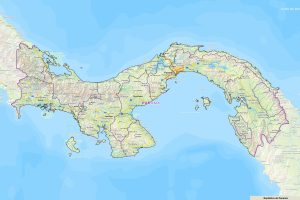 Mapa en relieve de Panamá.