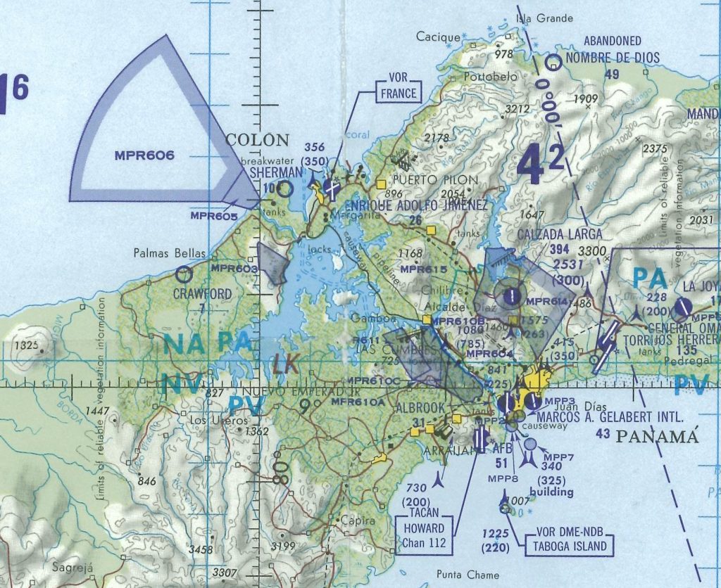 Mapa del Canal de Panamá.