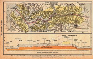 Mapa del Canal de Panamá de 1923.