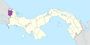Mapa de ubicación de la comarca Naso Tjër Di en Panamá.