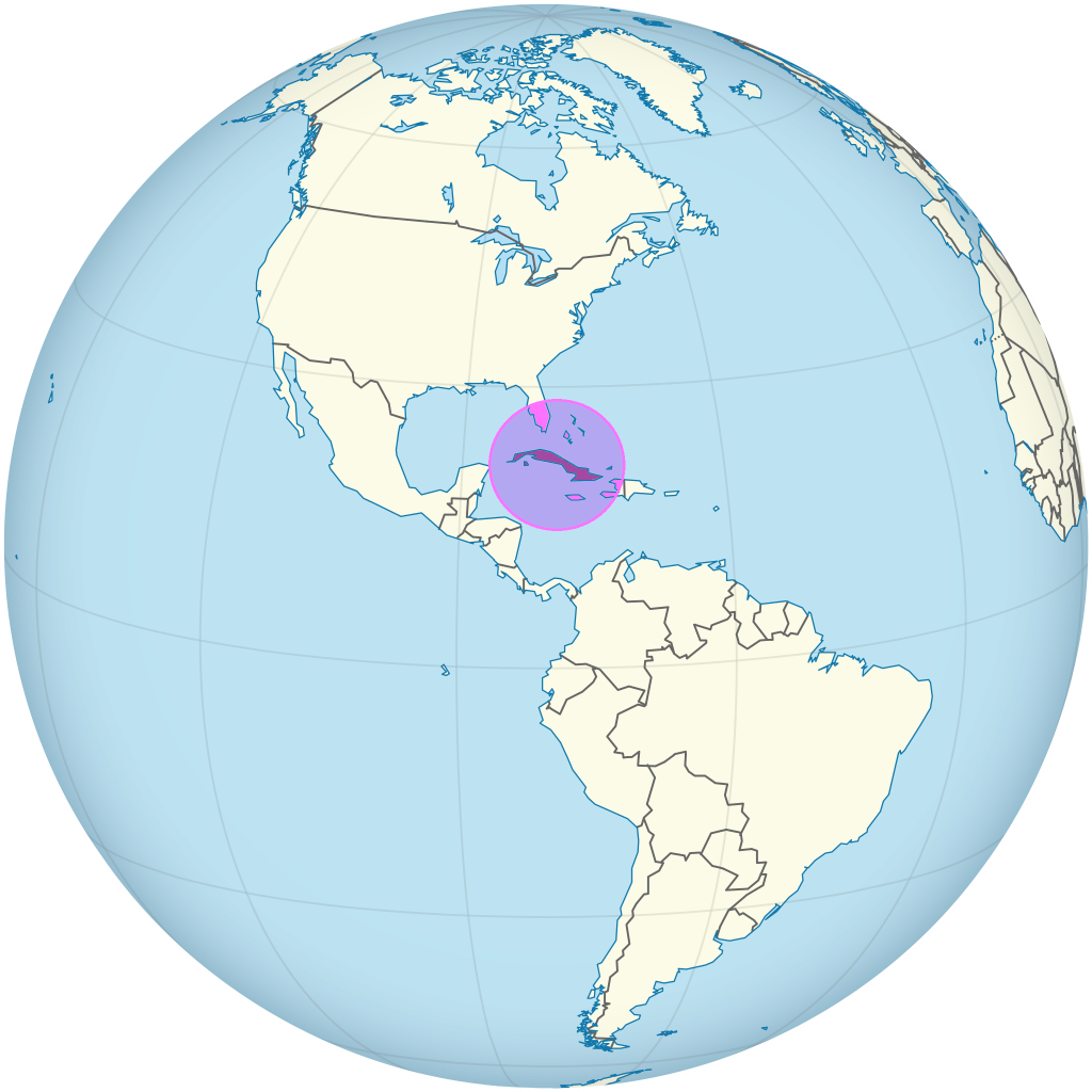 Mapa de ubicación de Cuba.