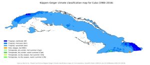 Mapa climático de Cuba