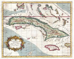 Mapa que representa la isla de Cuba en 1763