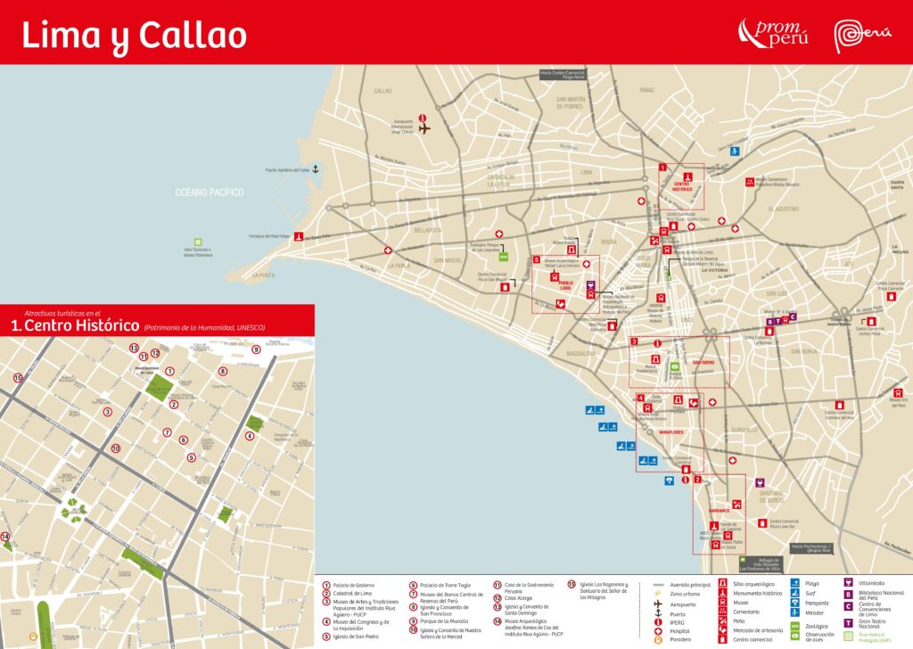Mapa turístico de Lima.