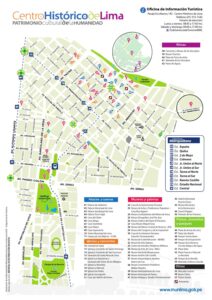 Mapa turístico del centro histórico de Lima.