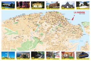 Mapa turístico de la ciudad de La Habana.
