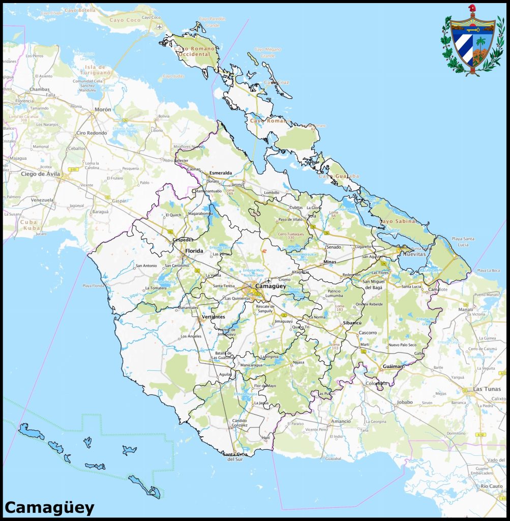 Mapa de la provincia de Camagüey.