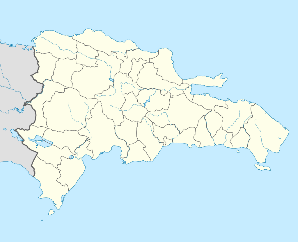Mapa mudo de la República Dominicana.