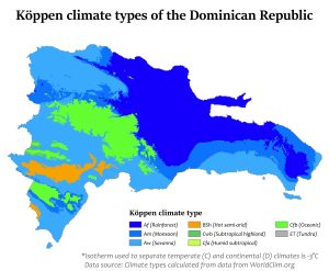 Mapa climático de la República Dominicana