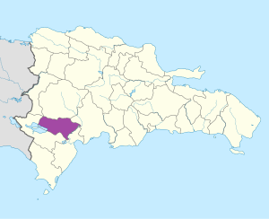 Mapa de ubicación de la provincia de Bahoruco en República Dominicana.