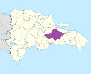 Mapa de ubicación de la provincia de Monte Plata en República Dominicana.