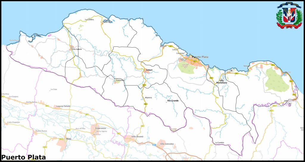 Mapa de la provincia de Puerto Plata.