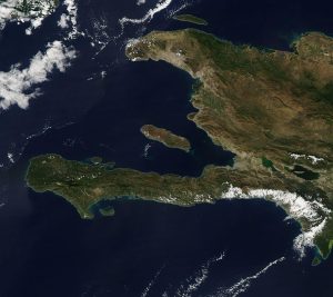 Imagen satelital de Haití.