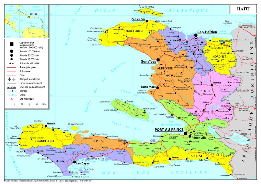 Mapa de Haití.
