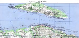 Mapa de la isla de la Tortuga (Haití)