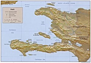 Mapa de relieve sombreado de Haití.
