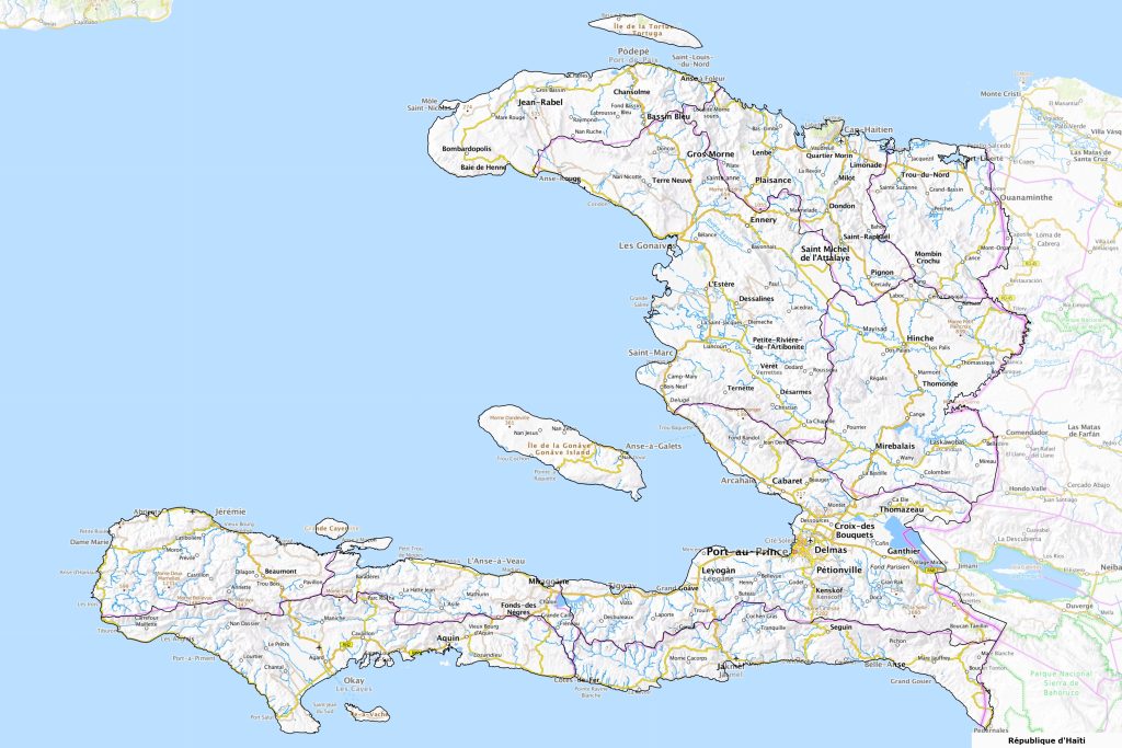 Mapa de carreteras de Haití.