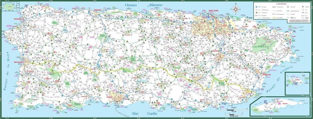 Mapa de carreteras de Puerto Rico.