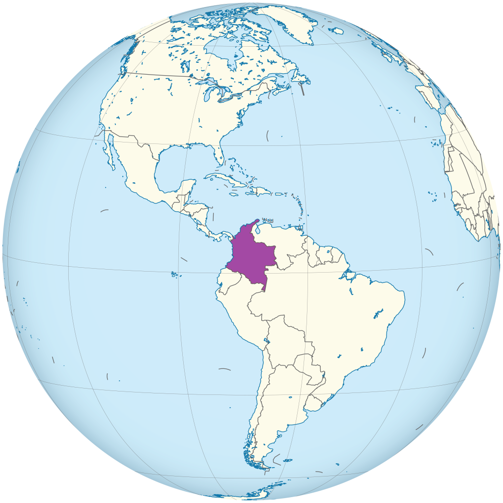 Mapa de ubicación de Colombia.