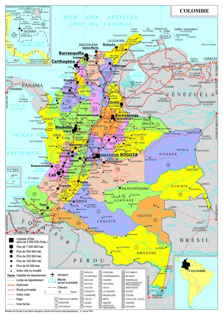Mapa de Colombia.