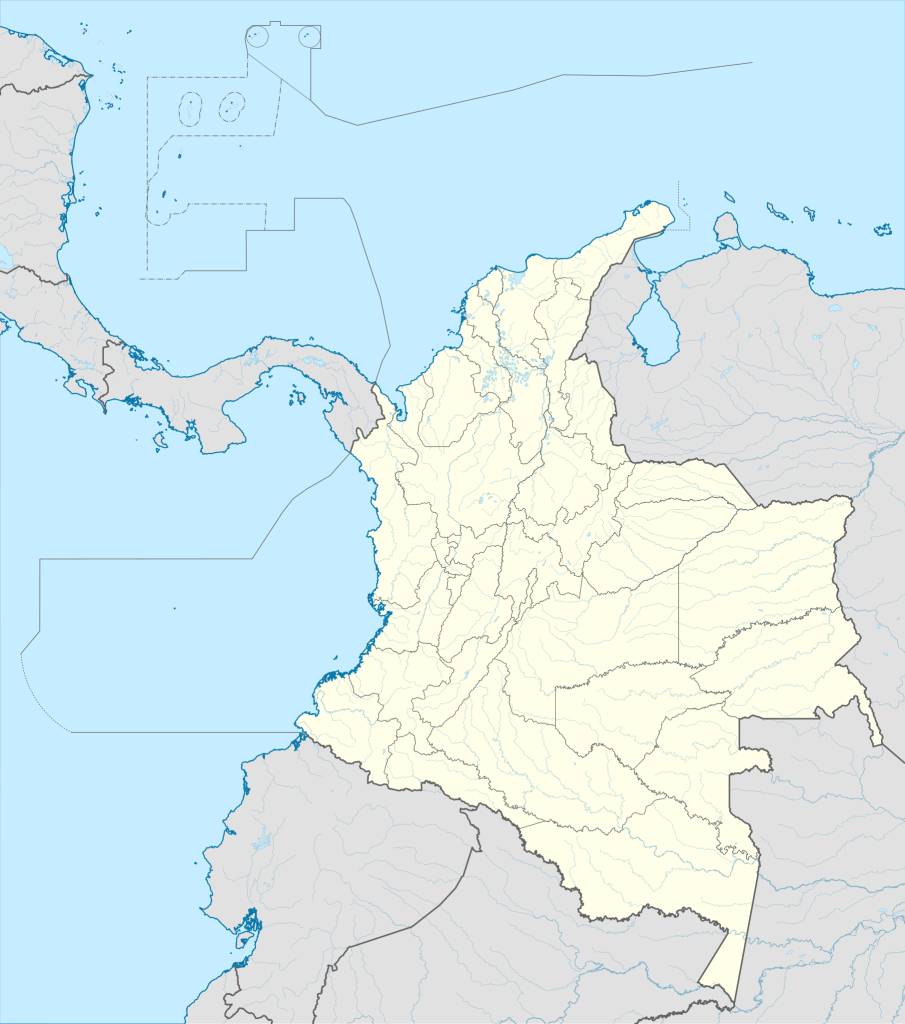 Mapa mudo de Colombia.