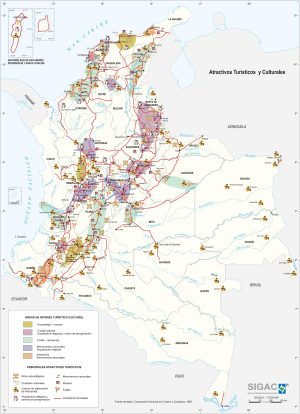 Mapa turístico de Colombia