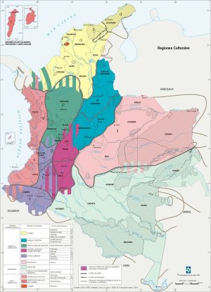 Mapa de las regiones culturales de Colombia