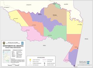 Mapa político del departamento de Amazonas (Colombia)