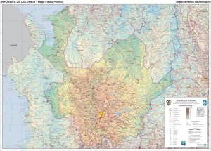 Mapa físico del departamento de Antioquia