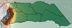 Mapa físico en blanco del departamento de Arauca.