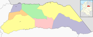 Mapa mudo coloreado del departamento de Arauca.