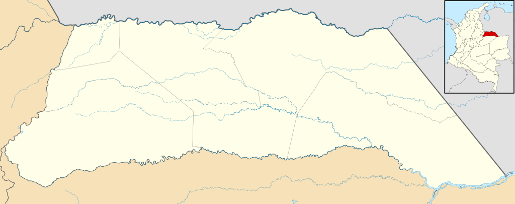 Mapa mudo del departamento de Arauca.