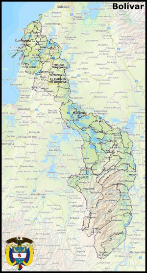 Mapa del departamento de Bolívar