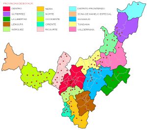 Provincias de Boyacá.