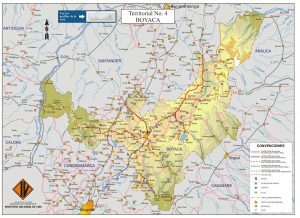 Mapa de carreteras del departamento de Boyacá