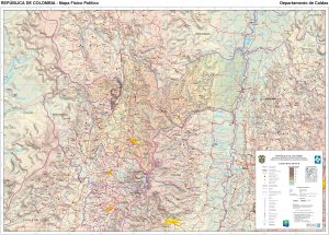 Mapa físico del departamento de Caldas