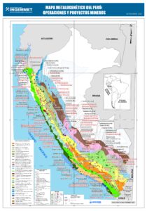 Mapa metalogenético del Perú.