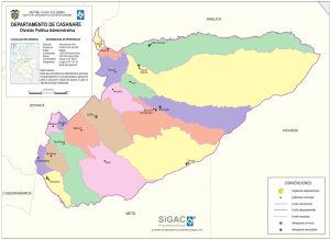 División político-administrativa del departamento de Casanare.