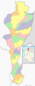 Mapa mudo coloreado del departamento del Cesar.