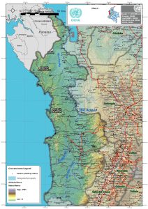 Mapa topográfico del departamento del Chocó.